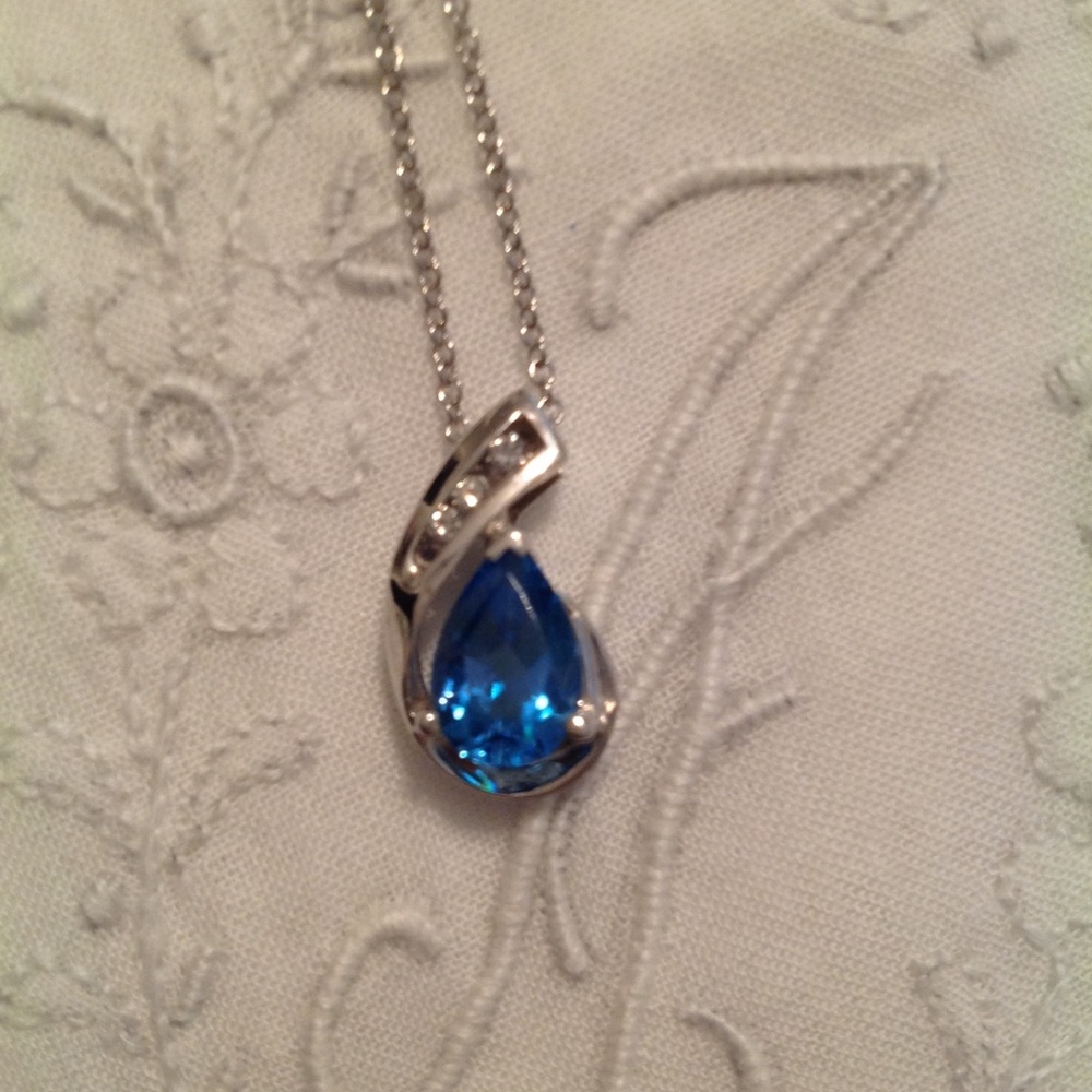 Blue Topaz Pendant Necklace